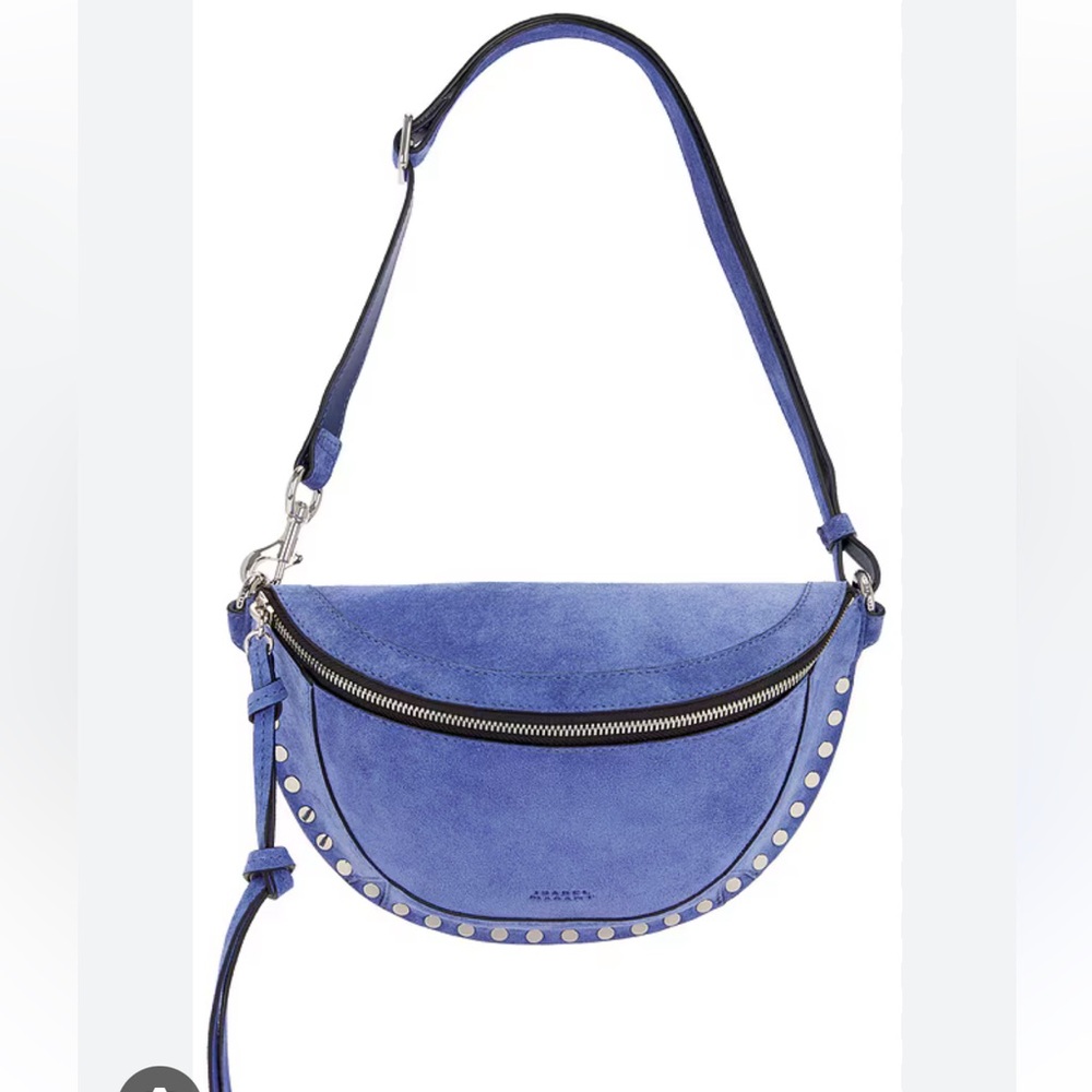 NWT Isabel Marant Skano suede stud crossbody bag in faded blue